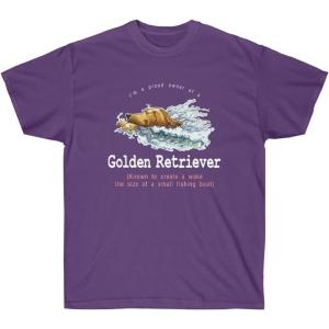 Golden Retriever Small Wake T-Shirt – Golden Retriever T-Shirts(Purple)