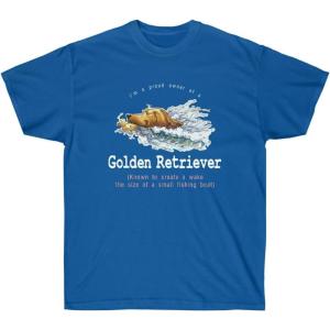 Golden Retriever Small Wake T-Shirt – Golden Retriever T-Shirts(Royal)