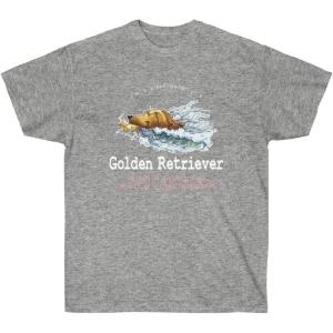 Golden Retriever Small Wake T-Shirt – Golden Retriever T-Shirts(Sport Grey)