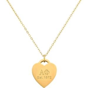 Greekgear Alpha Phi Heart Tag Necklace