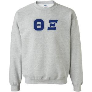 Greekgear Theta Xi Lettered Crewneck(Sports Grey)