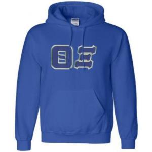 Greekgear Theta Xi Lettered Hooded Sweatshirt(Royal Blue)