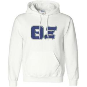 Greekgear Theta Xi Lettered Hooded Sweatshirt(White)