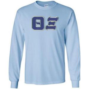 Greekgear Theta Xi Lettered Long Sleeve Tee(Light Blue)