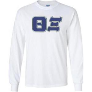Greekgear Theta Xi Lettered Long Sleeve Tee(White)