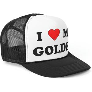 I Love My Golden Retriever Trucker Caps(Black)