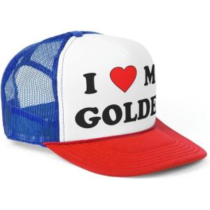 I Love My Golden Retriever Trucker Caps(Blue/Red)