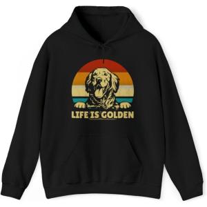 Life Is Golden Golden Retriever Hooded Sweatshirt(Black)