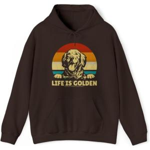 Life Is Golden Golden Retriever Hooded Sweatshirt(Dark Chocolate)