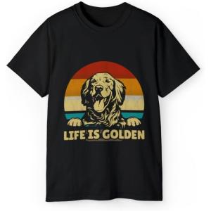Life is Golden – Golden Retriever T-Shirts 2X-Large Black