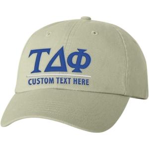Personalized Tau Delta Phi Greek Line Hat(Tan)