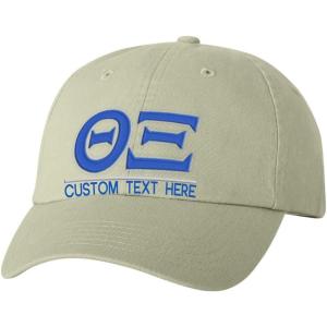 Personalized Theta Xi Greek Line Hat(Tan)