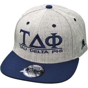 Tau Delta Phi Flatbill Snapback Hats Original(Heather/Navy)