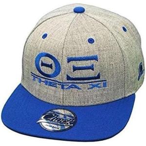 Theta Xi Flatbill Flex Fit Hats Original(Heather/Royal)