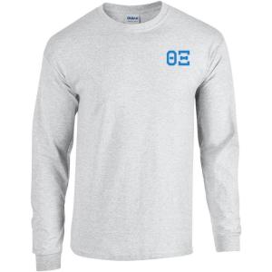 Theta Xi World Famous Crest Long Sleeve T-Shirt(Light Grey)