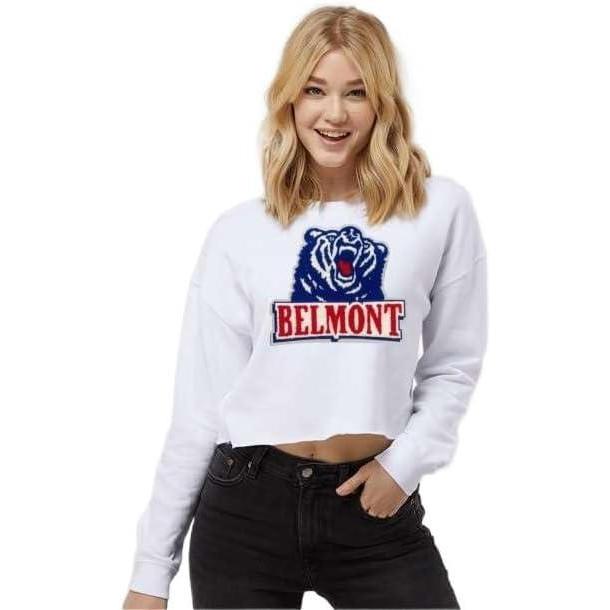 imageBelmont University Cropped Chenille CrewWhite