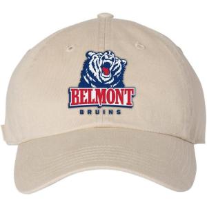Belmont University Bear Emblem Hat Khaki