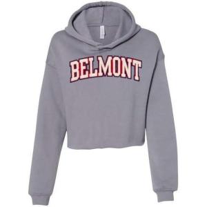 Belmont University Cropped Chenille Bella + Canvas Hoodie(Grey Storm)