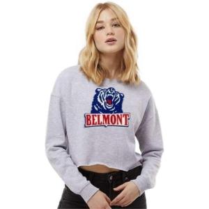 Belmont University Cropped Chenille Crew(Grey)