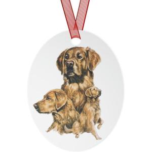 Golden Retriever Metal Ornaments Oval(Oval)