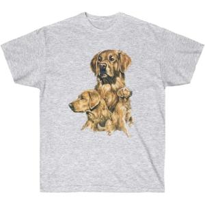 Golden Retriever Profile T-Shirt – Golden Retriever T-Shirts(Ash)