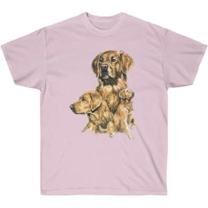 Golden Retriever Profile T-Shirt – Golden Retriever T-Shirts(Light Pink)