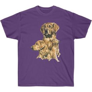 Golden Retriever Profile T-Shirt – Golden Retriever T-Shirts(Purple)