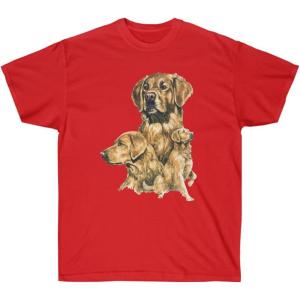 Golden Retriever Profile T-Shirt – Golden Retriever T-Shirts(Red)