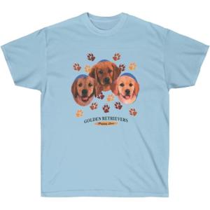 Golden Retriever Puppy Love T-Shirt – Golden Retriever T-Shirts(Light Blue)