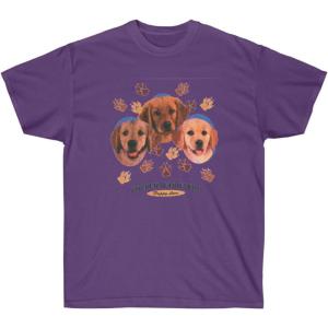 Golden Retriever Puppy Love T-Shirt – Golden Retriever T-Shirts(Purple)