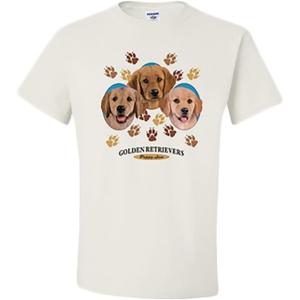 Golden Retrievers Puppy Love Trio T-Shirt(White)