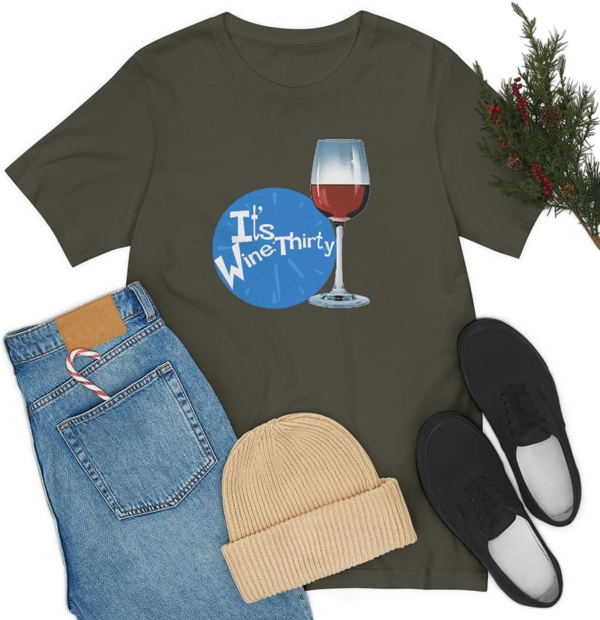 imageIts Wine Thirty Unisex Jersey Short Sleeve TeeArmy