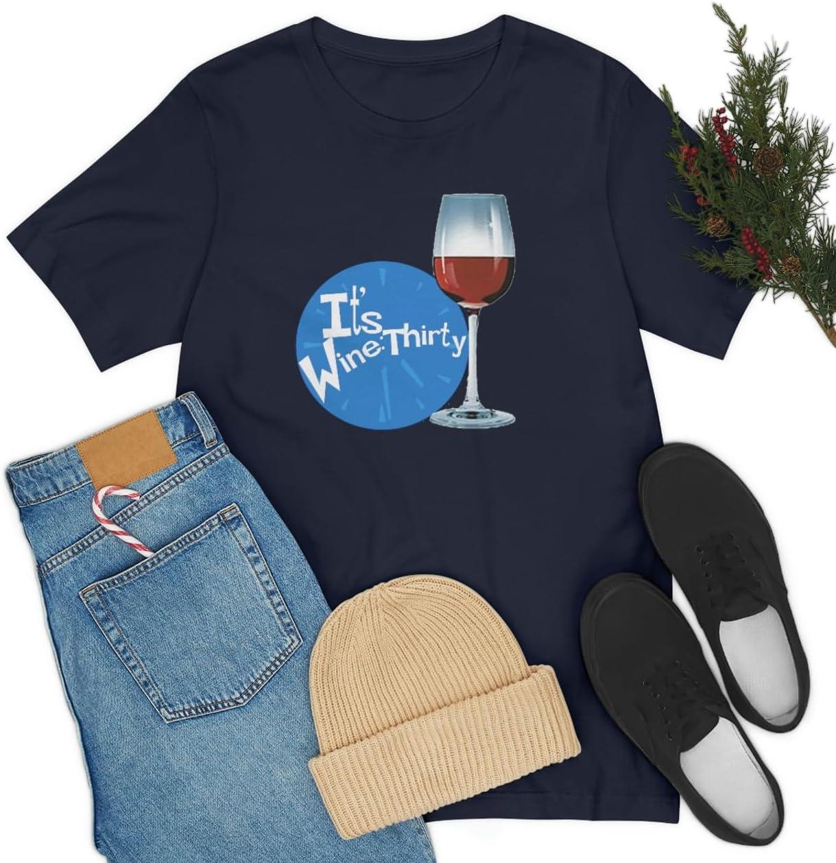 imageIts Wine Thirty Unisex Jersey Short Sleeve TeeNavy