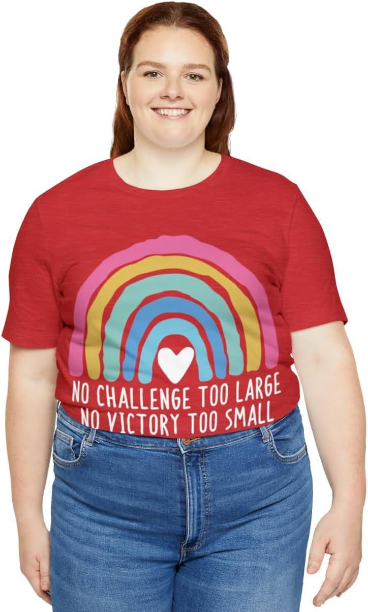 imageNo Challenge Too Large Unisex Jersey Short Sleeve TeeHeather Red