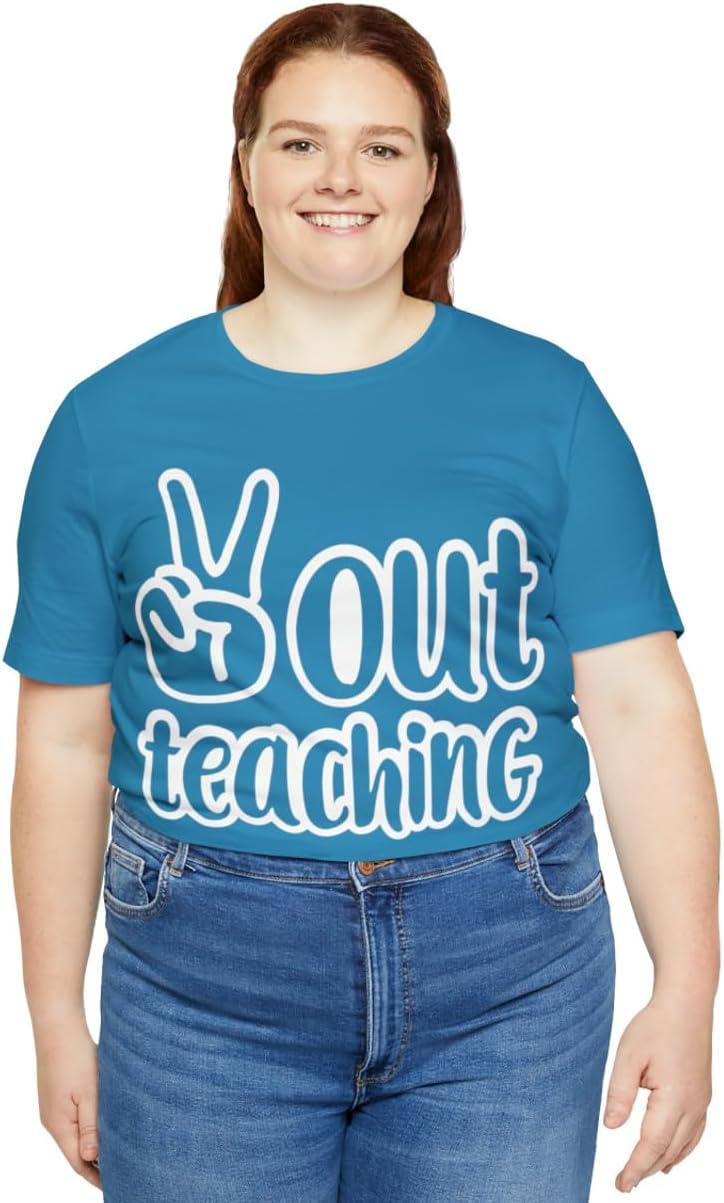 imagePeace Out Teaching Unisex Jersey Short Sleeve TeeAqua