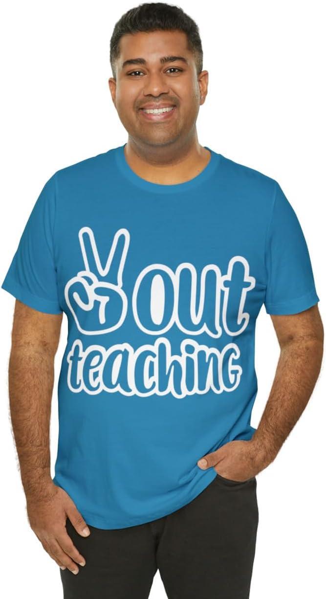 imagePeace Out Teaching Unisex Jersey Short Sleeve TeeAqua