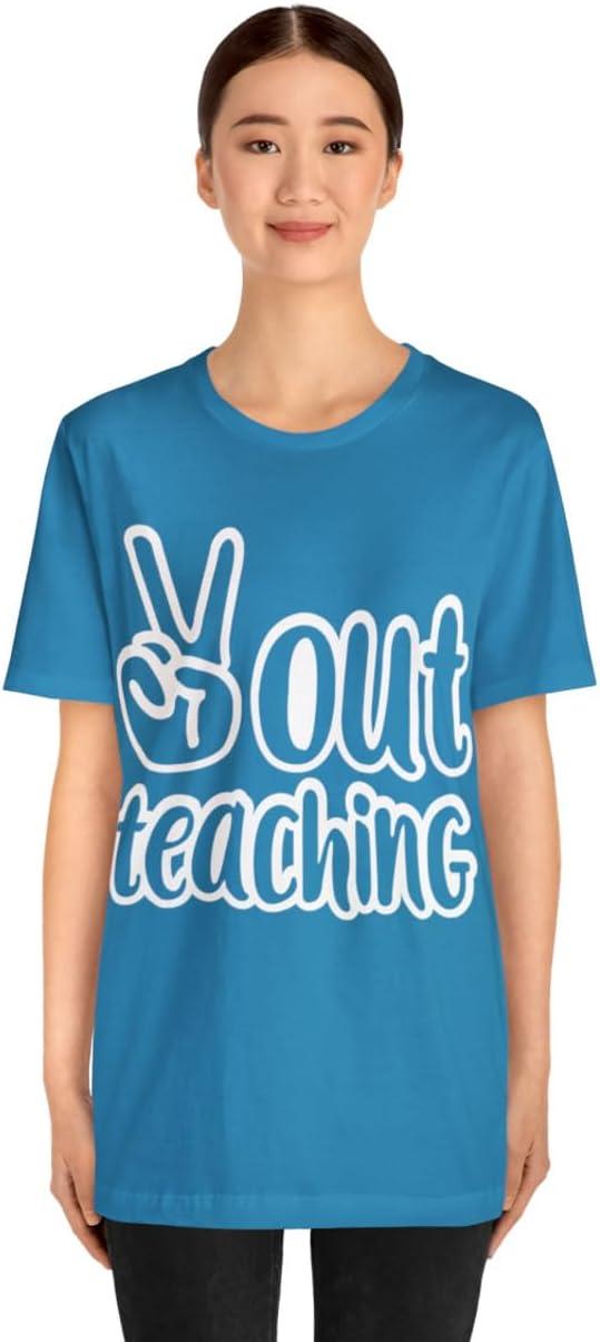 imagePeace Out Teaching Unisex Jersey Short Sleeve TeeAqua