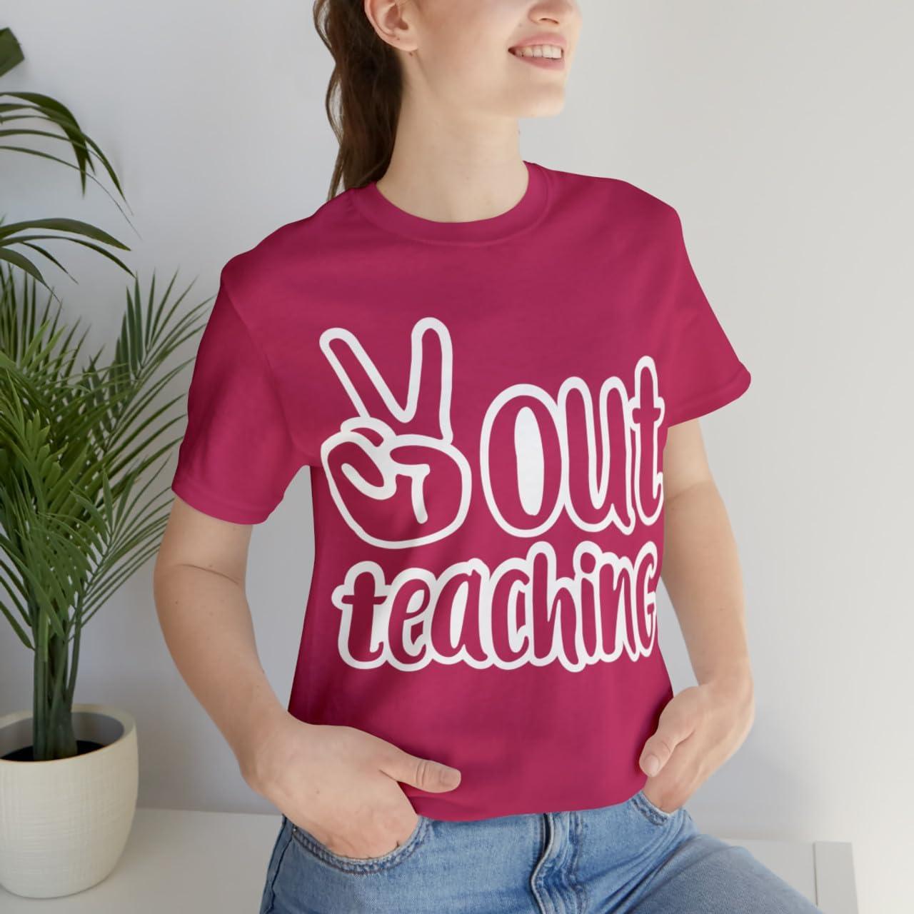 imagePeace Out Teaching Unisex Jersey Short Sleeve TeeBerry