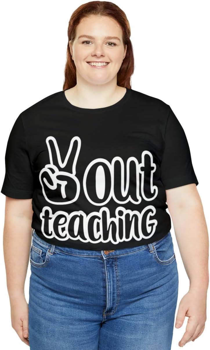 imagePeace Out Teaching Unisex Jersey Short Sleeve TeeBlack