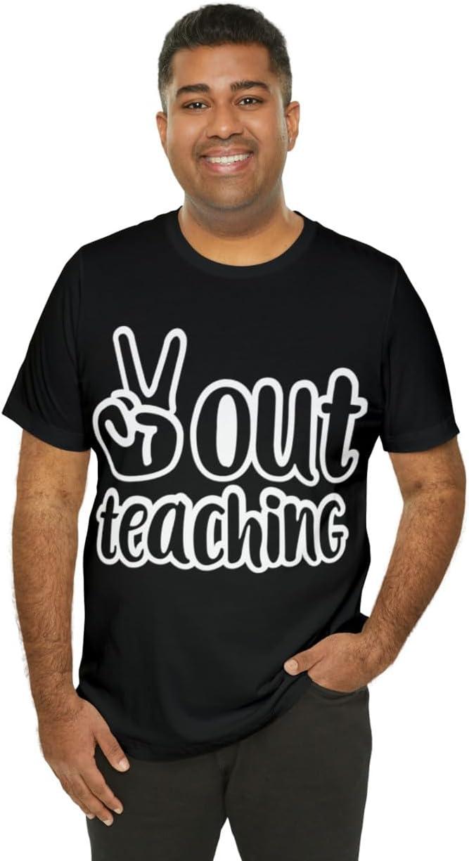 imagePeace Out Teaching Unisex Jersey Short Sleeve TeeBlack
