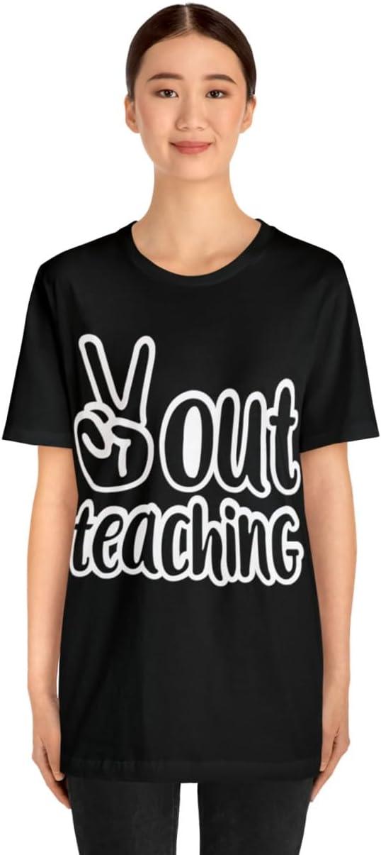 imagePeace Out Teaching Unisex Jersey Short Sleeve TeeBlack