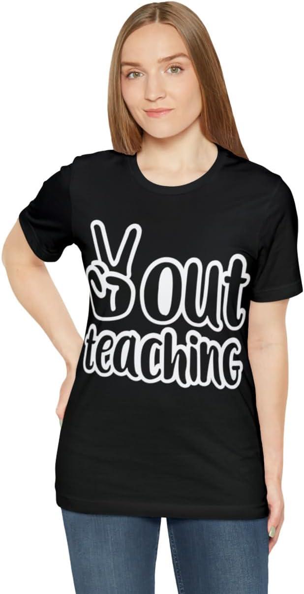 imagePeace Out Teaching Unisex Jersey Short Sleeve TeeBlack