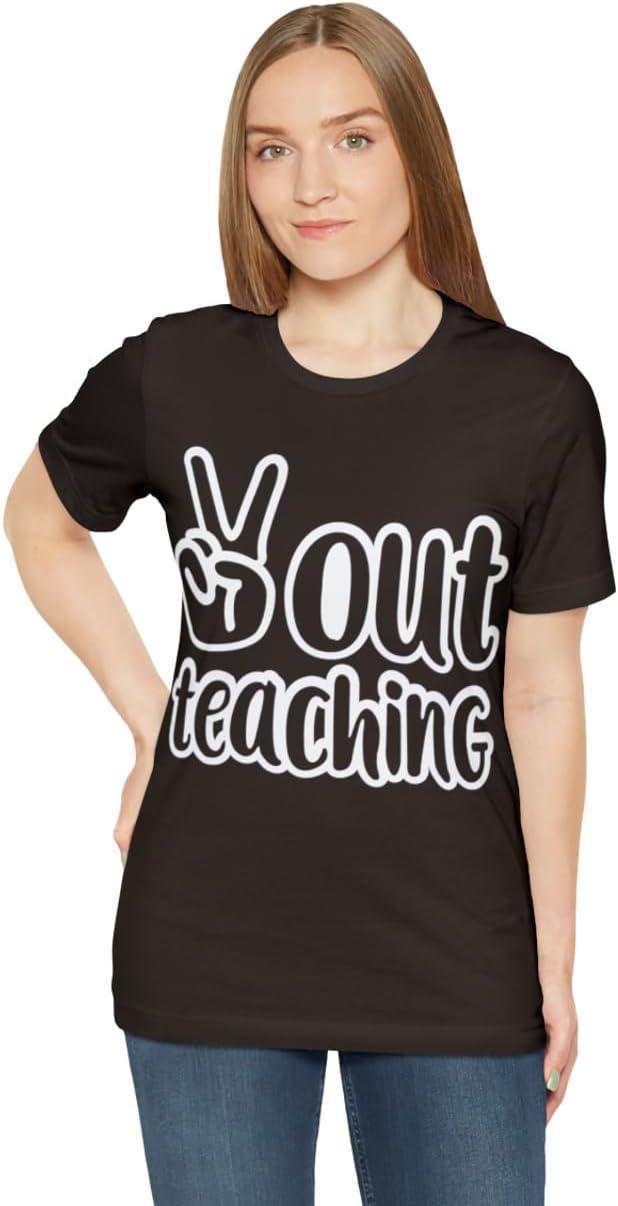 imagePeace Out Teaching Unisex Jersey Short Sleeve TeeBrown