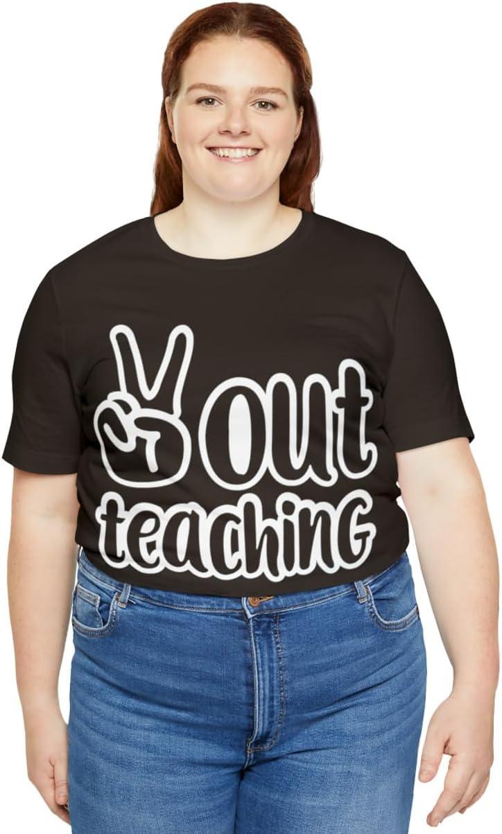 imagePeace Out Teaching Unisex Jersey Short Sleeve TeeBrown