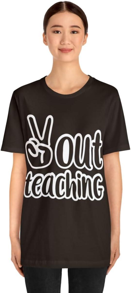 imagePeace Out Teaching Unisex Jersey Short Sleeve TeeBrown