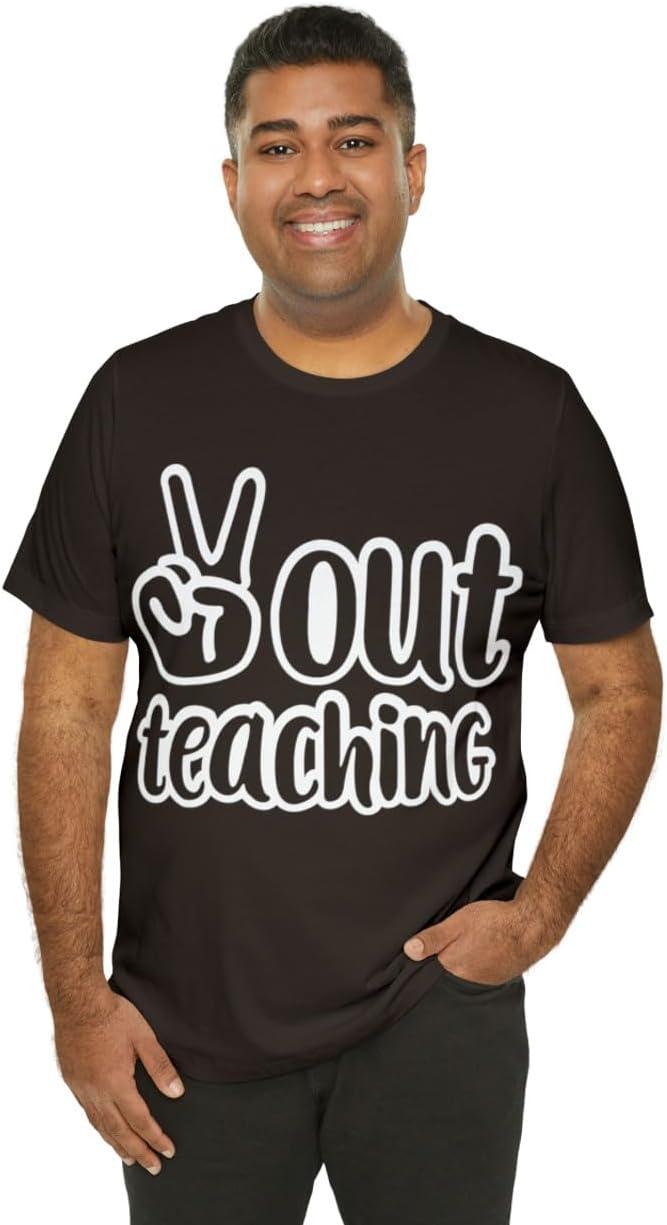 imagePeace Out Teaching Unisex Jersey Short Sleeve TeeBrown