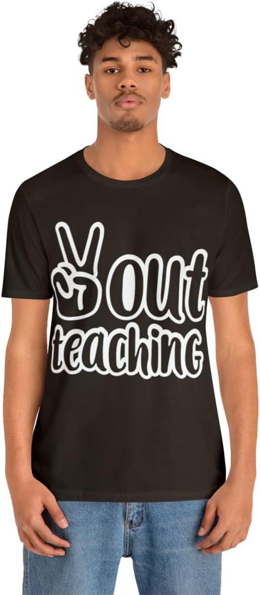 imagePeace Out Teaching Unisex Jersey Short Sleeve TeeBrown
