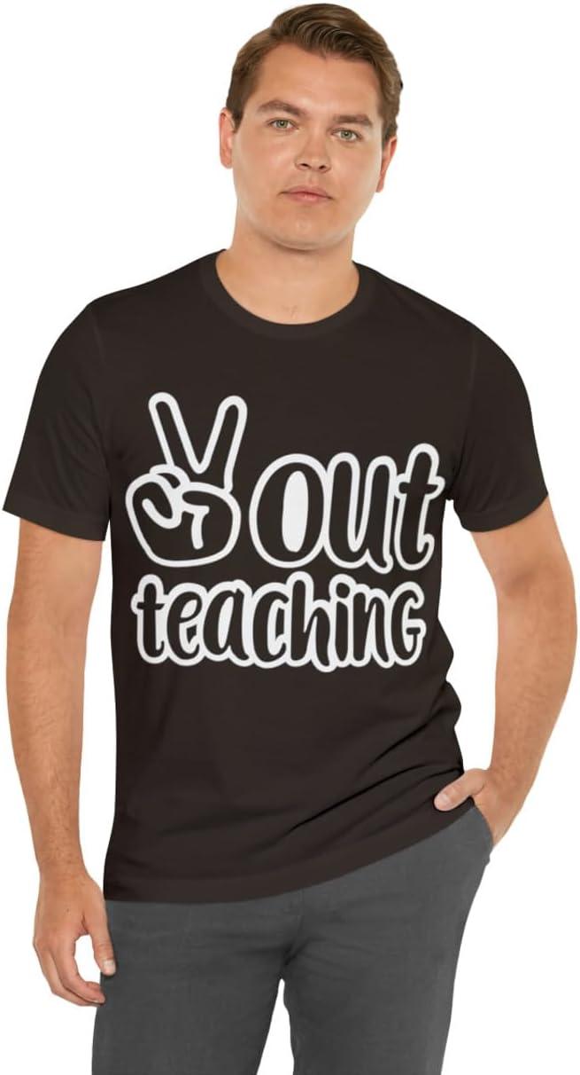 imagePeace Out Teaching Unisex Jersey Short Sleeve TeeBrown
