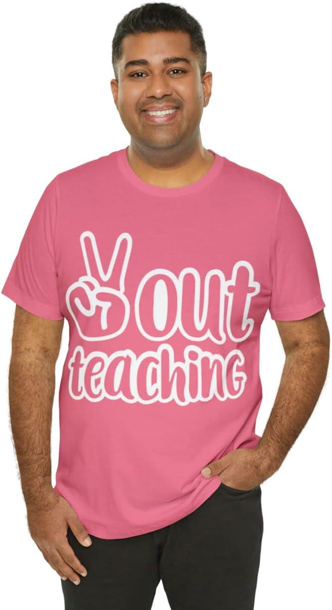 imagePeace Out Teaching Unisex Jersey Short Sleeve TeeCharity Pink
