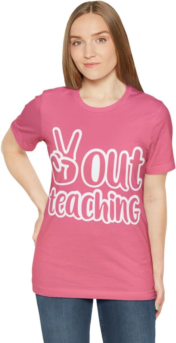 imagePeace Out Teaching Unisex Jersey Short Sleeve TeeCharity Pink